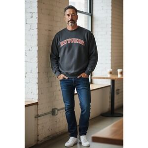 Rutgers Sweatshirt Mens Large Black Crewneck NCAA‎ Football Steve & Barry's